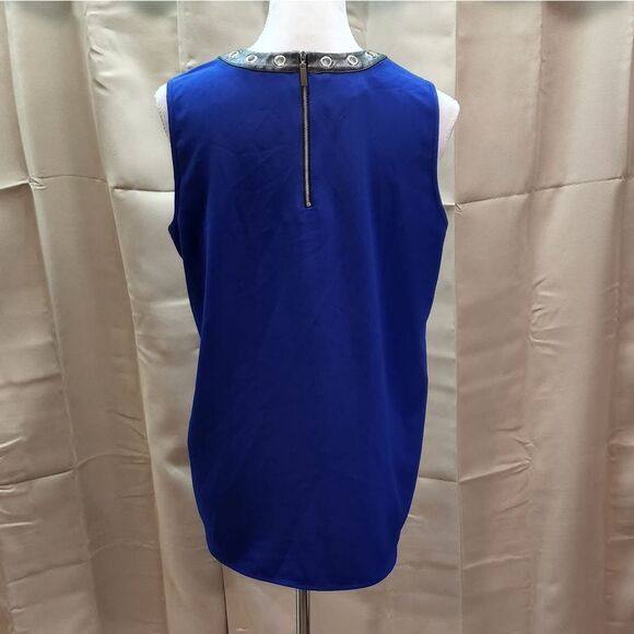 Alfani Royal Blue Grommet Trimmed Sleeveless Blouse Size 8 - Picture 9 of 9